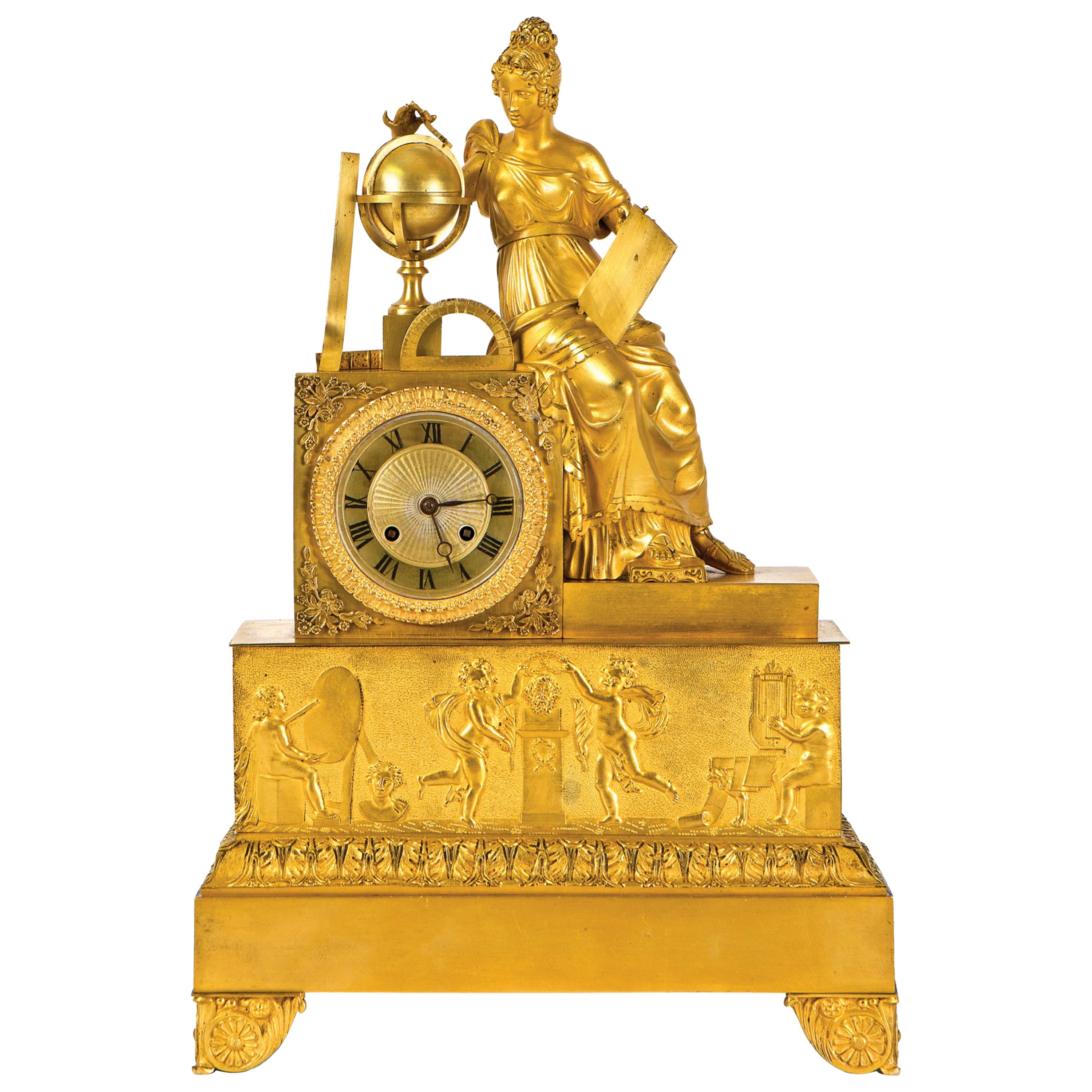 Important French Empire Table Clock, 19th Century For Sale
