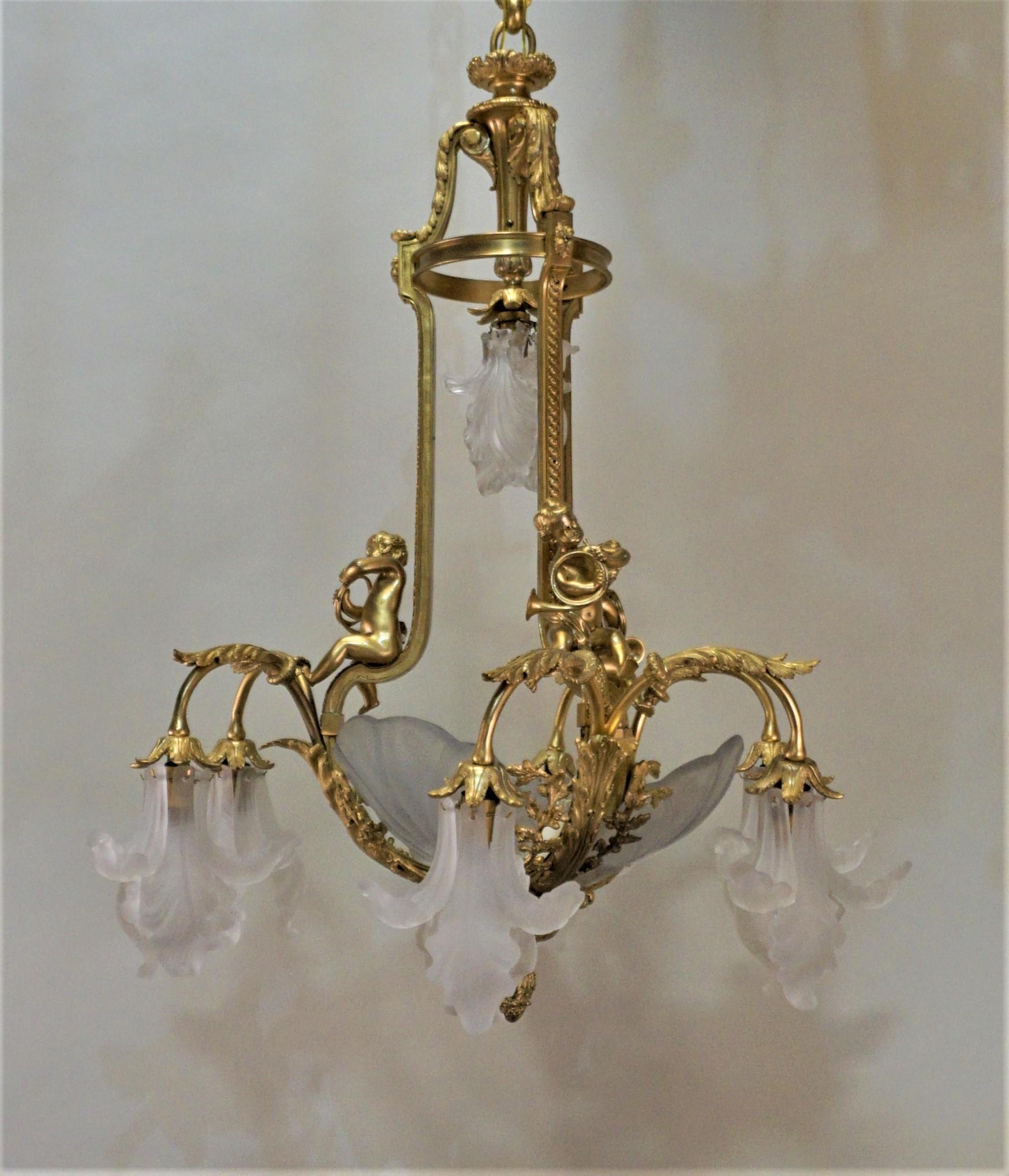 Important French Gilt Bronze Chandelier, Early 20th Century by E. Mottheau 8