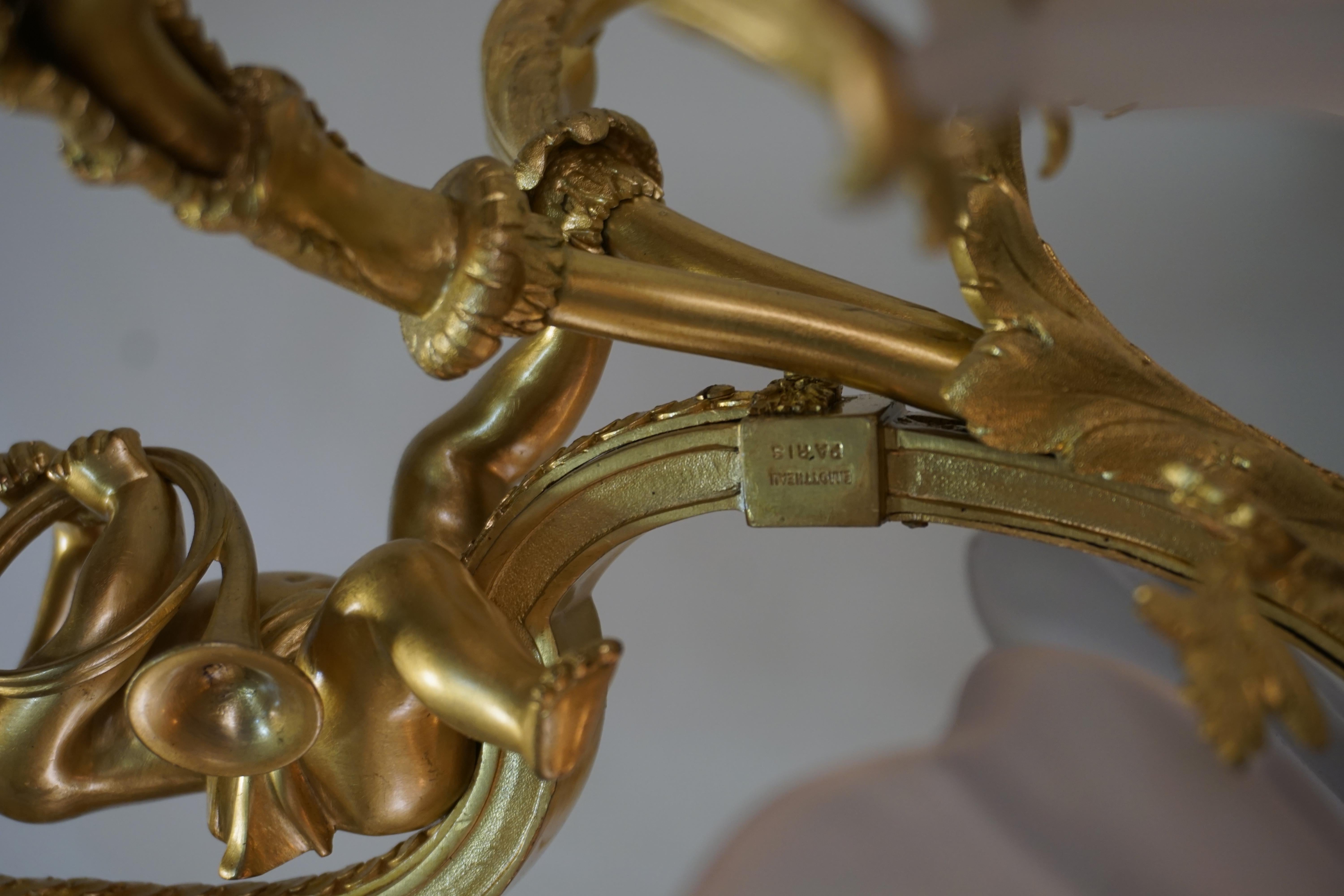 Important French Gilt Bronze Chandelier, Early 20th Century by E. Mottheau 6