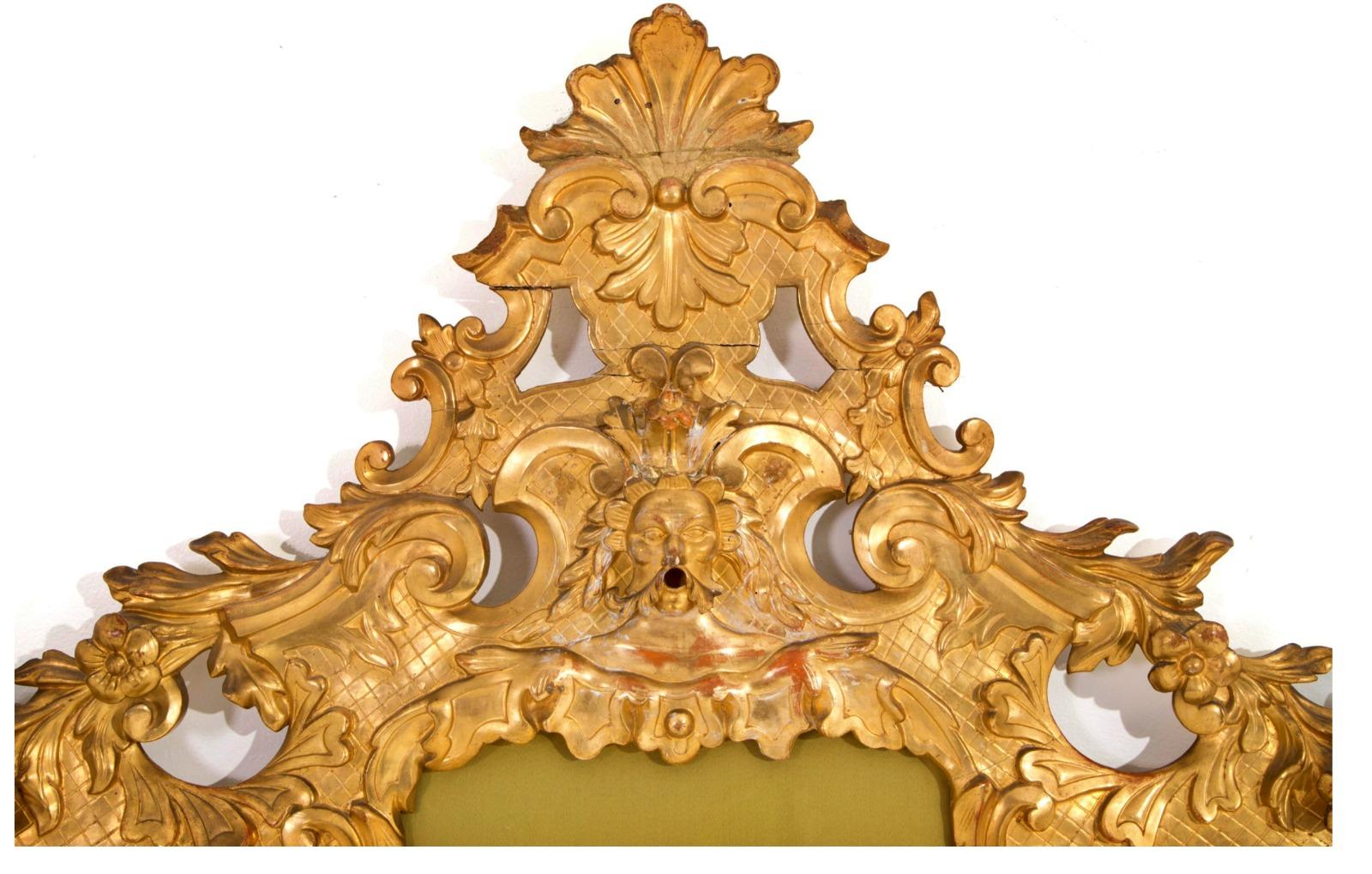 Napoleon III Important French Headboard in Carved and Gilded Wood 19th Century