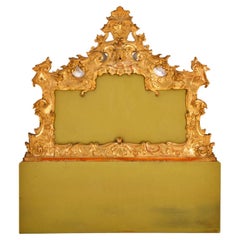 Important French Headboard in Carved and Gilded Wood 19th Century