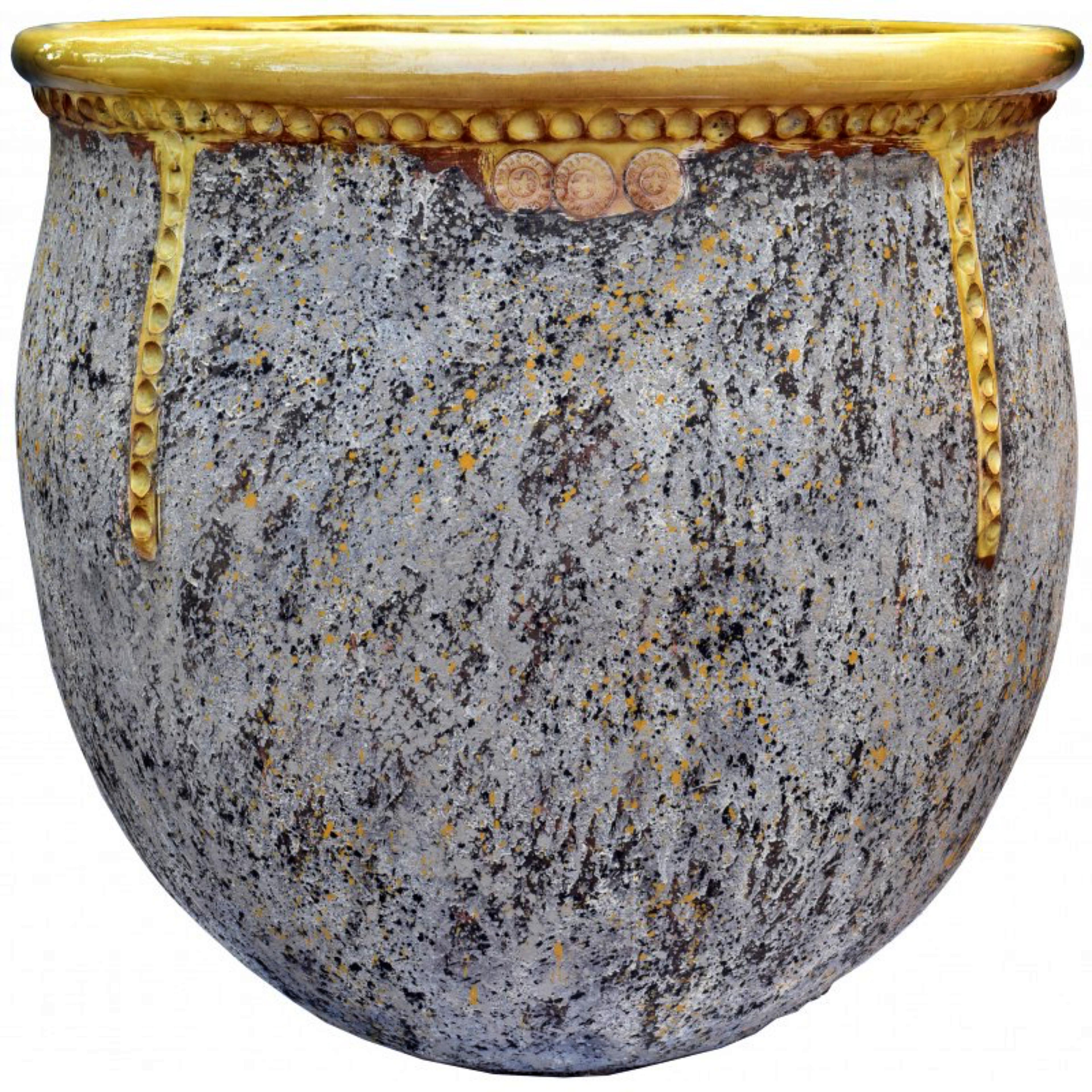 Fait main Important vase français en majolique des Cévennes (France) début 20ème siècle en vente