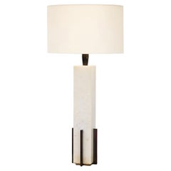 Jacques Quinet Important French Mid-Century Marble Table Lamp