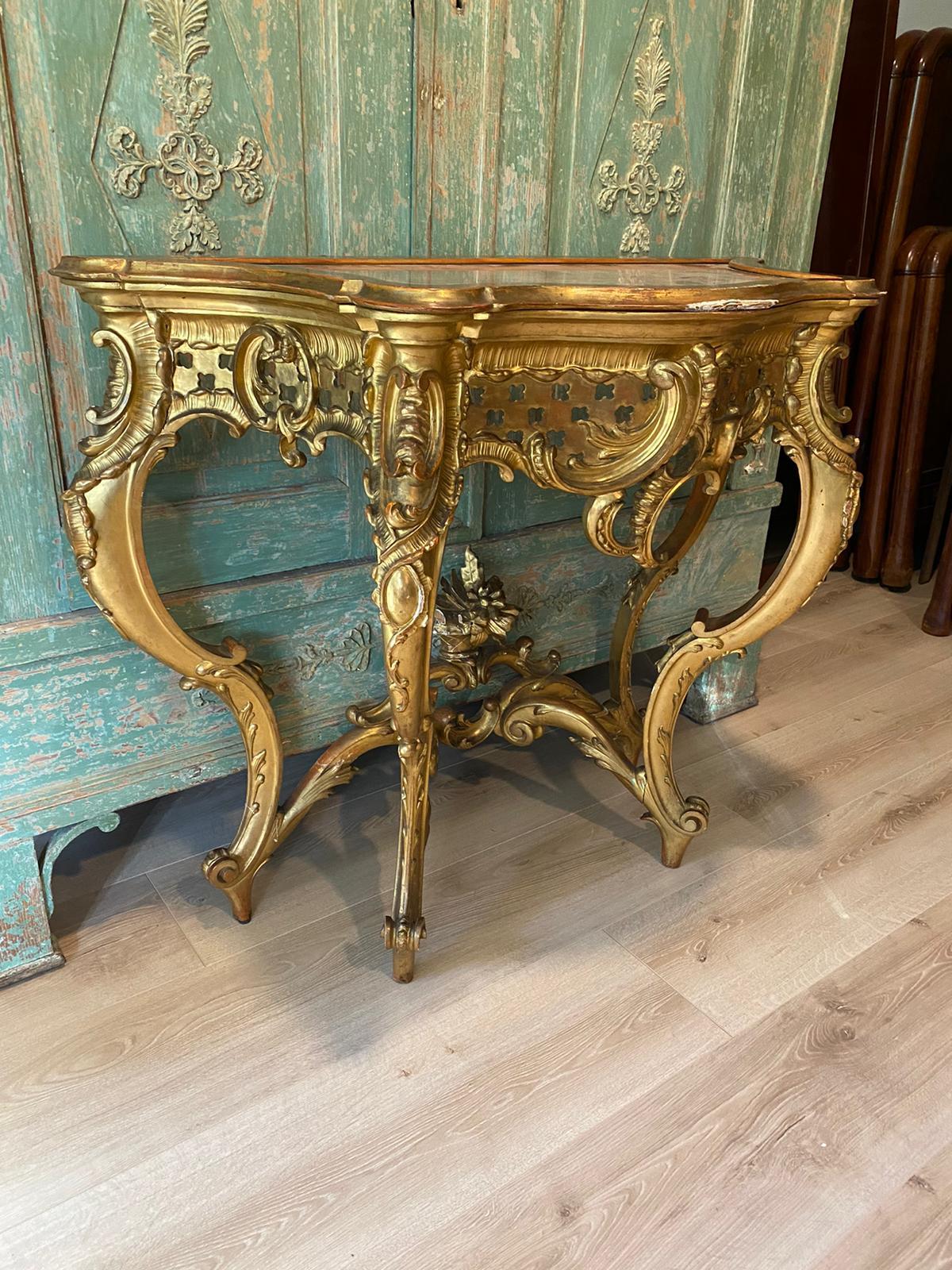 Important French Mirror and Console from 1760/70 18th Century For Sale 6