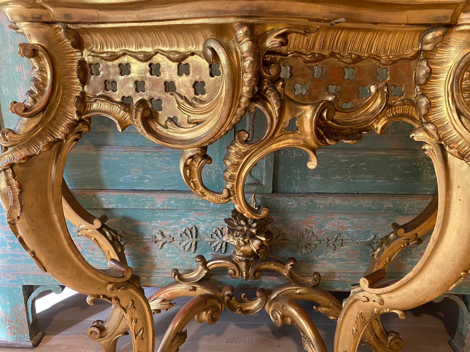 Important miroir et console français de 1760/70 du 18ème siècle en vente 6