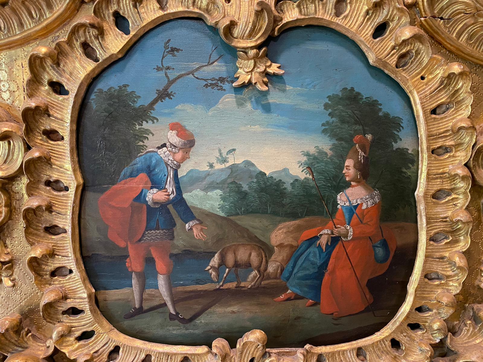 Français Important miroir et console français de 1760/70 du 18ème siècle en vente