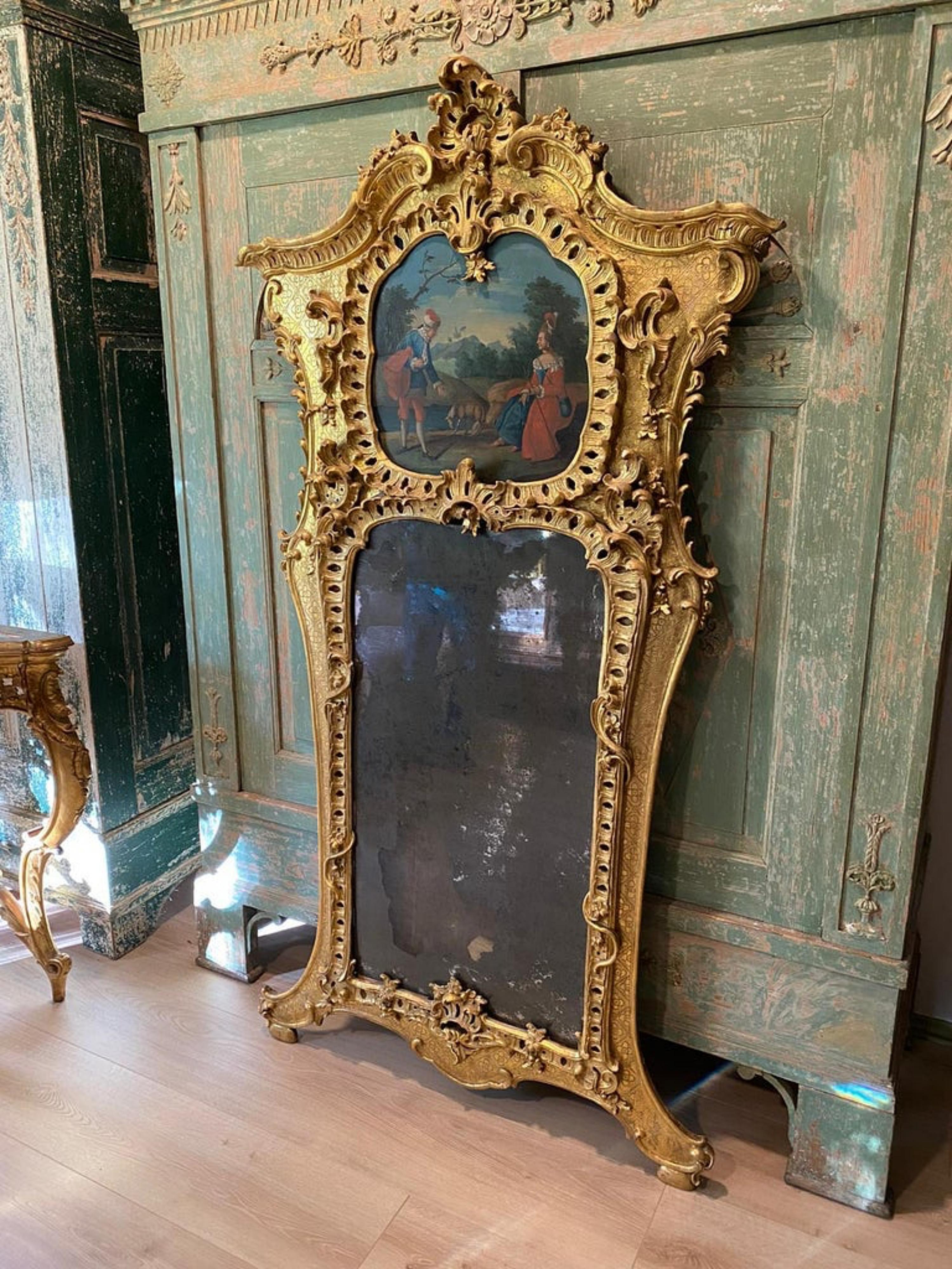 Fait main Important miroir et console français de 1760/70 du 18ème siècle en vente