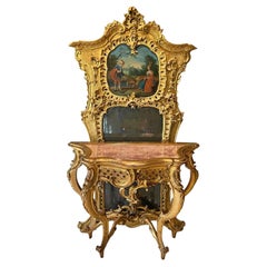 Important French Mirror and Console from 1760/70 18th Century