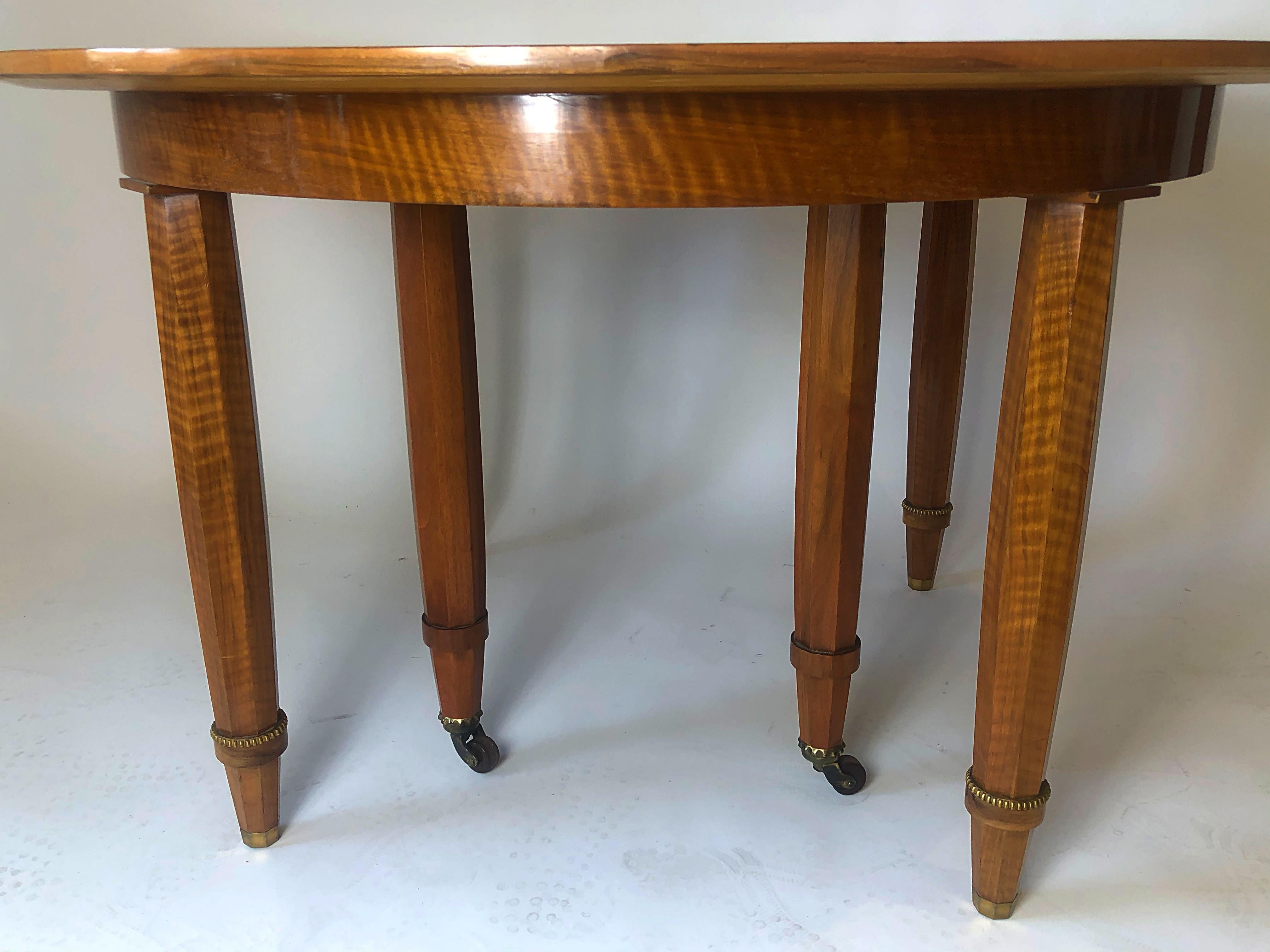 Important French Modern Fruitwood & Bronze Extension Dining Table, Jules Lel For Sale 7