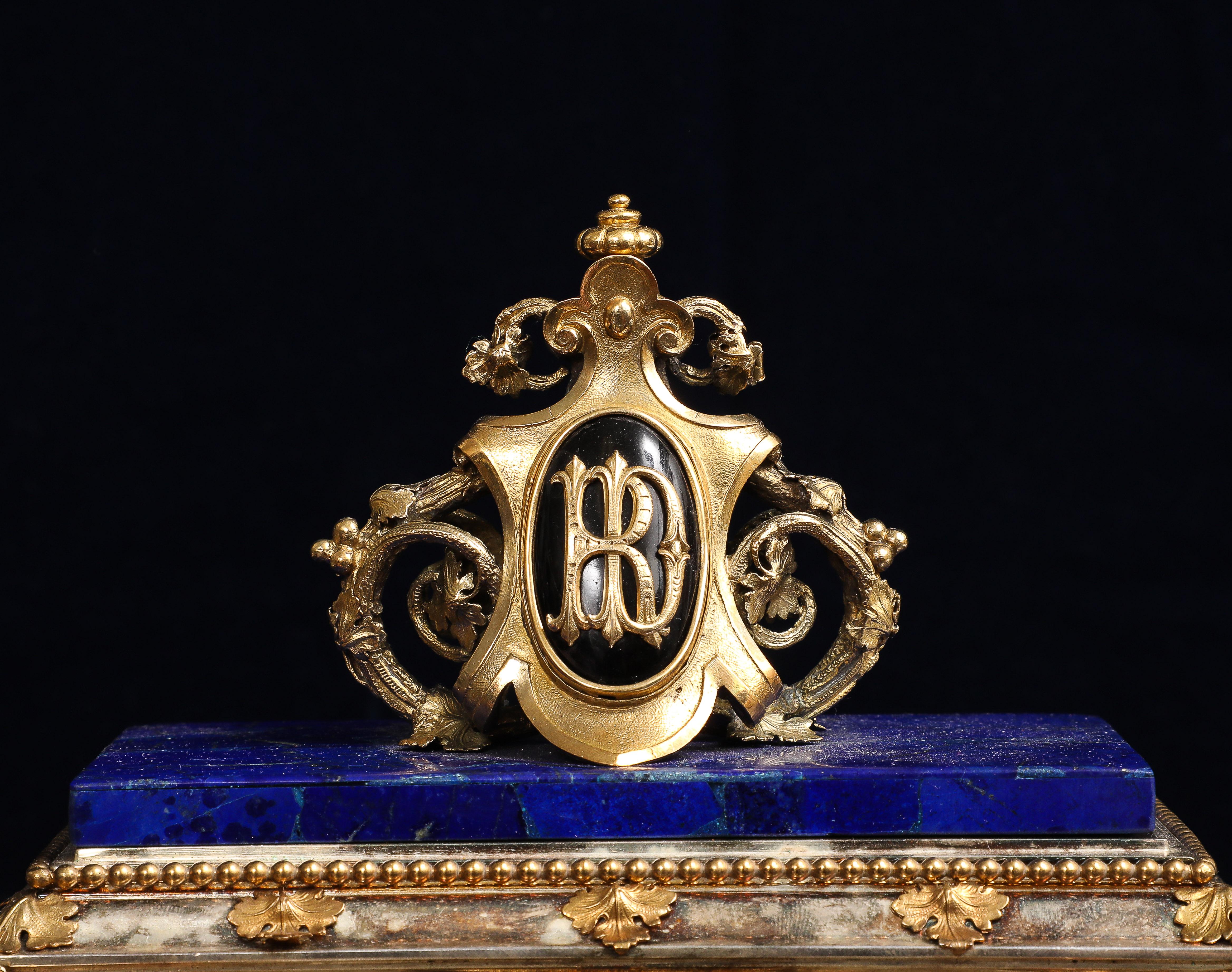 Importante boîte couverte en argent, Lapis Lazuli Jewellers, de style renaissance française en vente 6