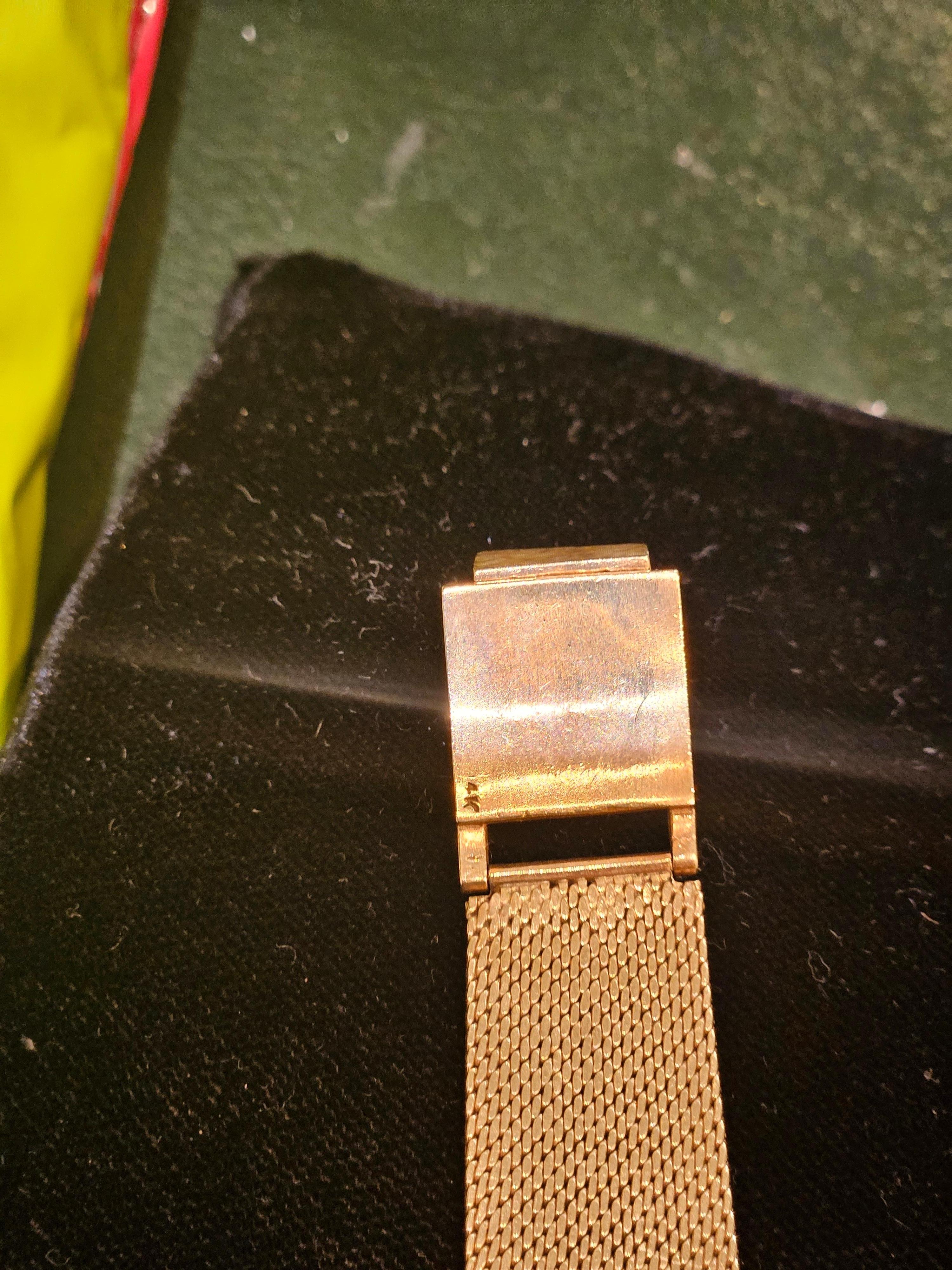 Important French Swiss 14KT Gold Longines Automatic Watch with 14KT Gold Band For Sale 2