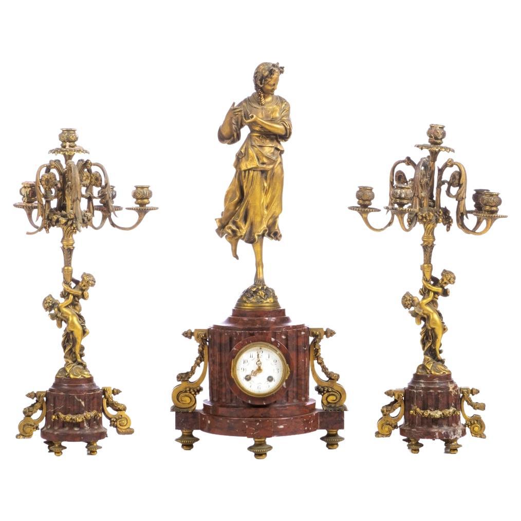 Important Garniture French, Late 19th Century For Sale