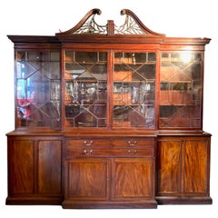 Important George III Period Mahogany Secretary Breakfront
