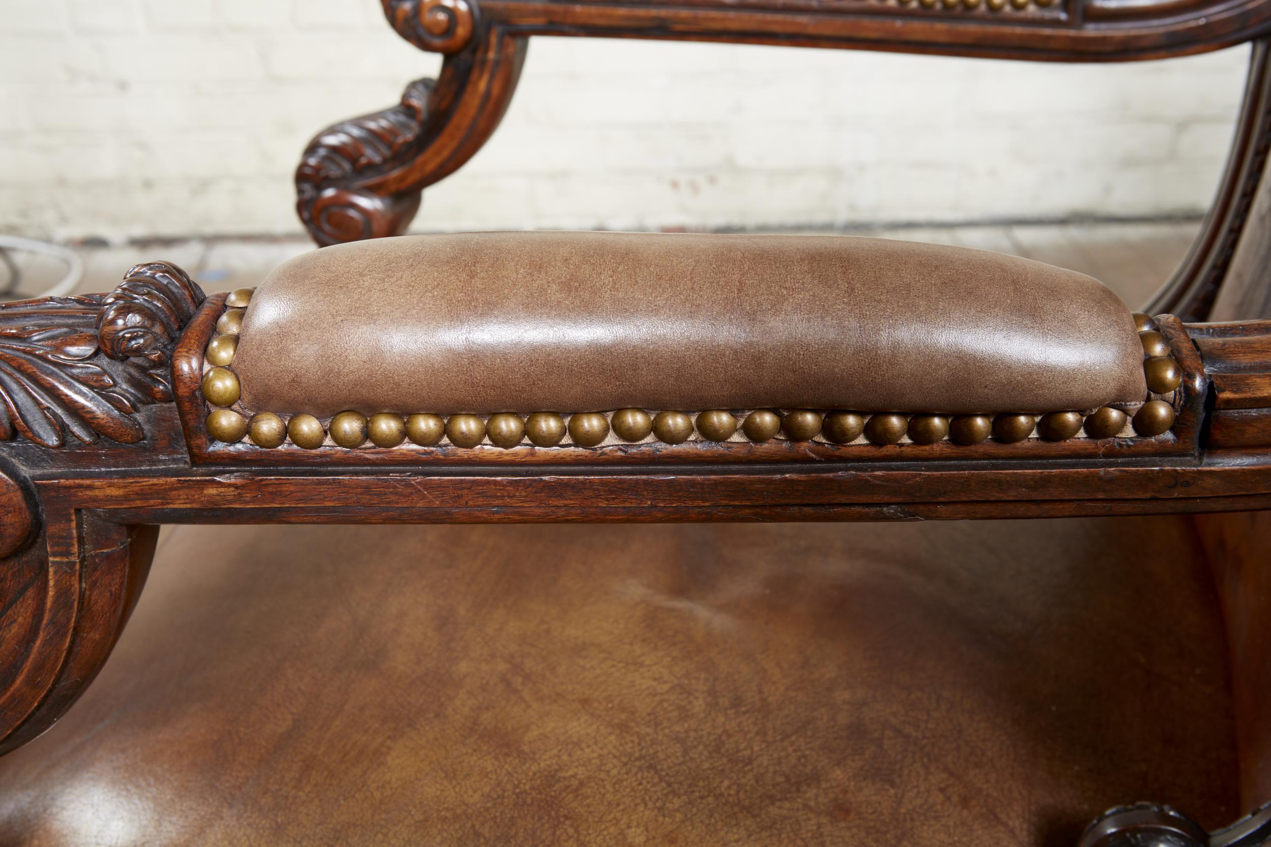 Important fauteuil en bois de rose George IV en vente 6