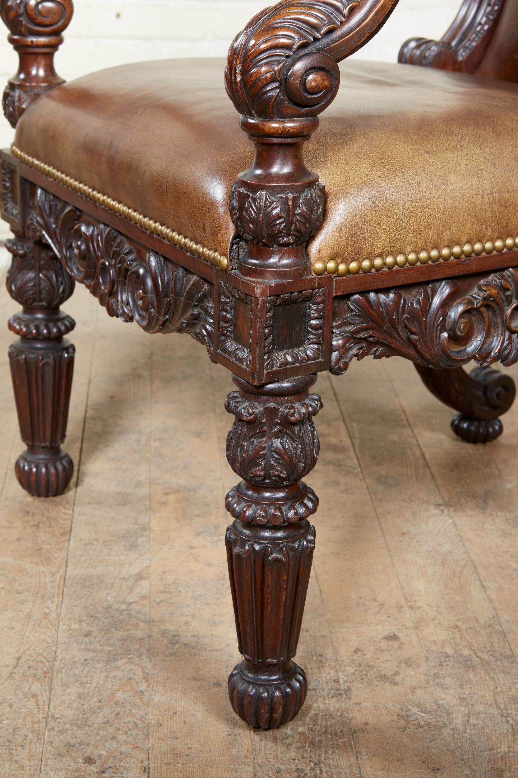 Important George IV Rosewood Armchair For Sale 10