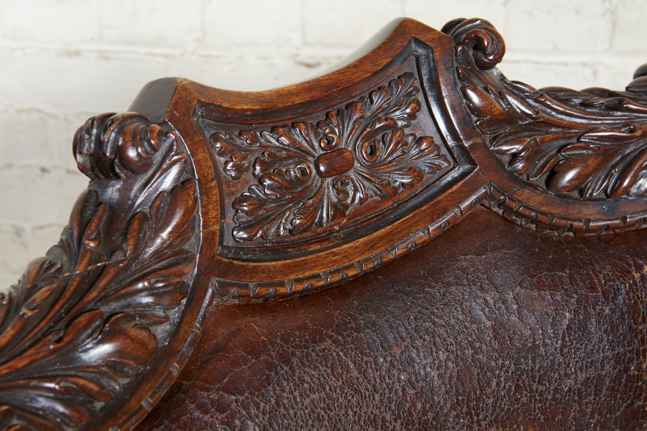 Leather Important George IV Rosewood Armchair For Sale