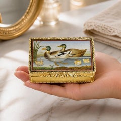 Important Georgian Micromosaic Gold Vermeil English Snuffbox, circa 1824.