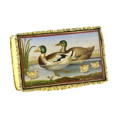 Important Georgian Micromosaic Gold Vermeil English Snuffbox, circa 1824.