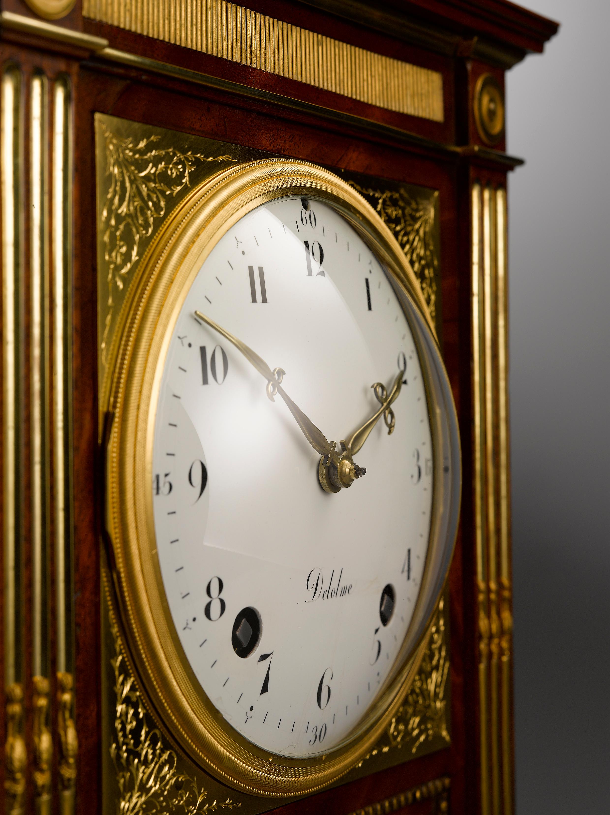Gilt Important German Neoclassical Table Clock by David Roentgen For Sale