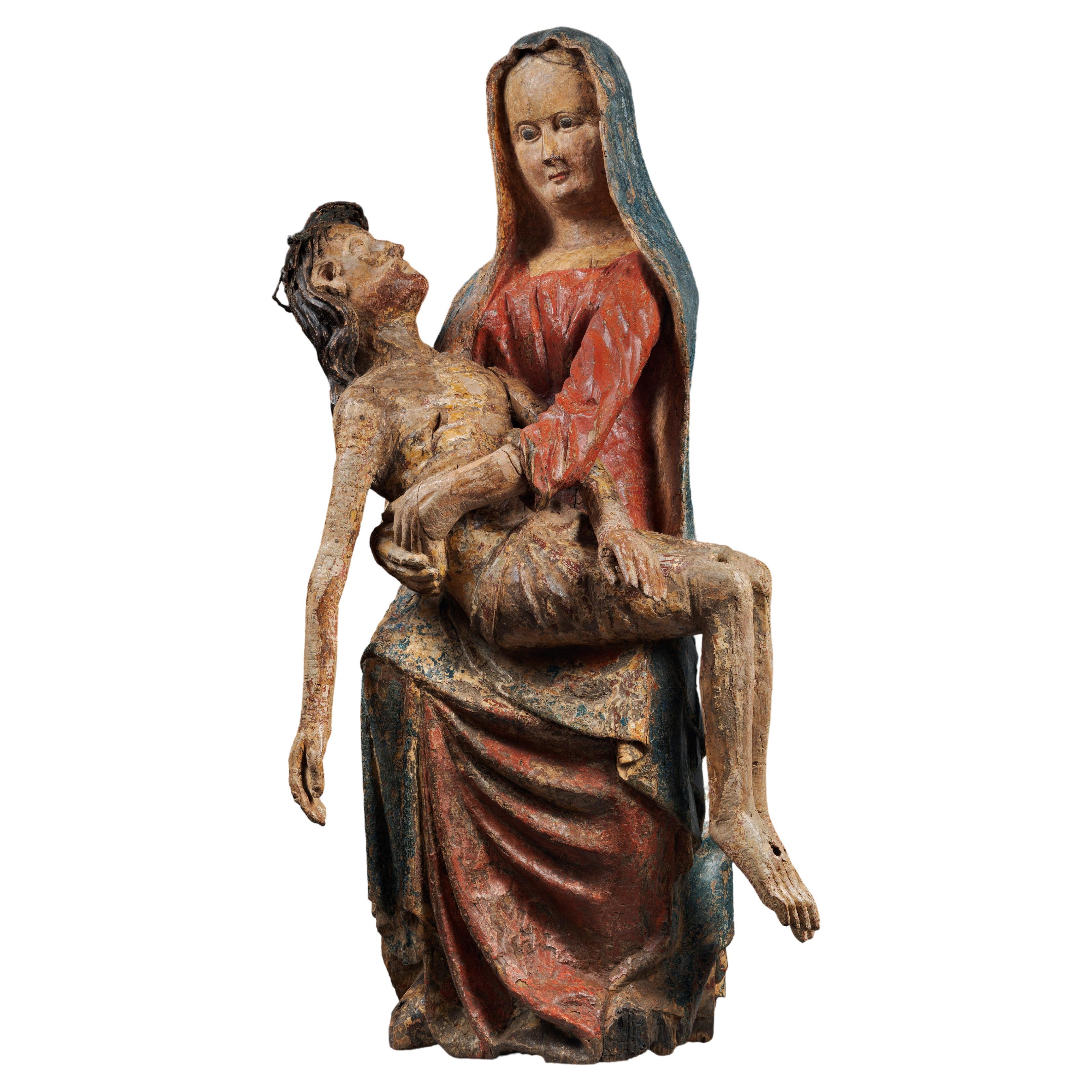 Important German Pietà from the, 14th Century For Sale