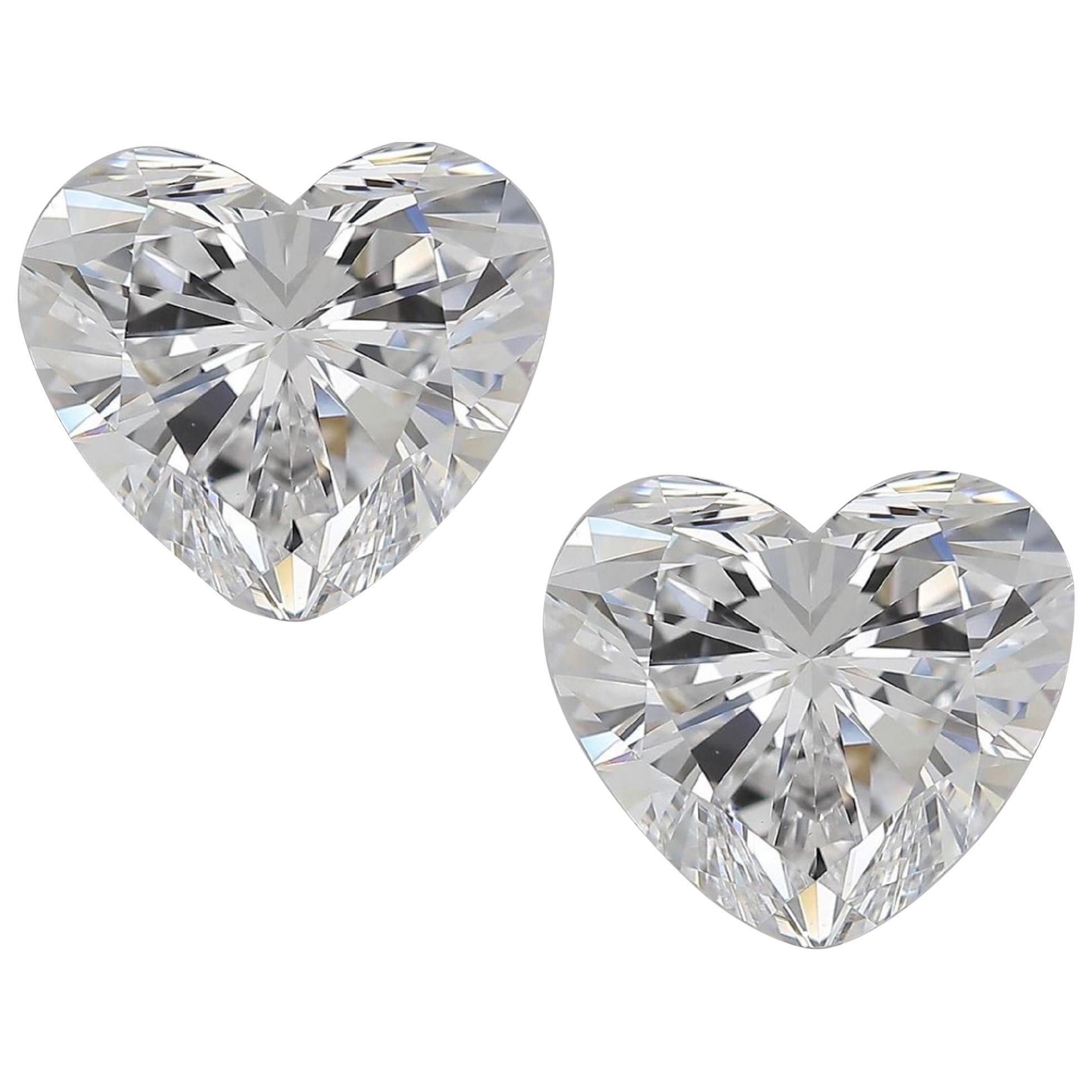 GIA Certified 6.06 Heart Shape Diamond Studs Earrings