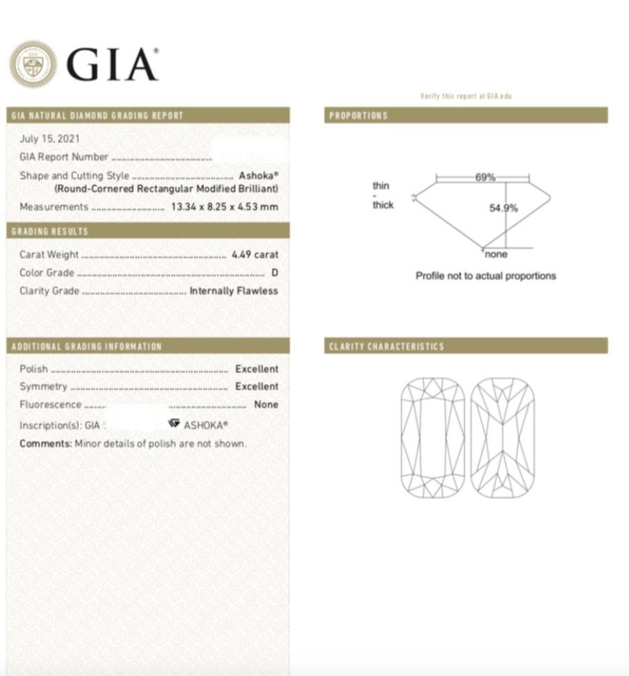 Important GIA Certified D IF Ashoka Diamond Cocktail Ring, Exquisitely Matched 9