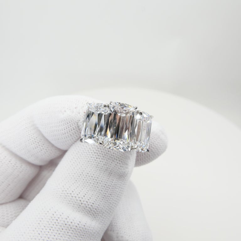 Rough Cut Important GIA Certified D IF Ashoka Diamond Cocktail Ring, Exquisitely Matched For Sale