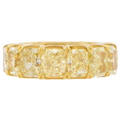 Important bracelet d'éternité en or 18 carats avec diamant jaune radiant certifié GIA de 16,20 carats