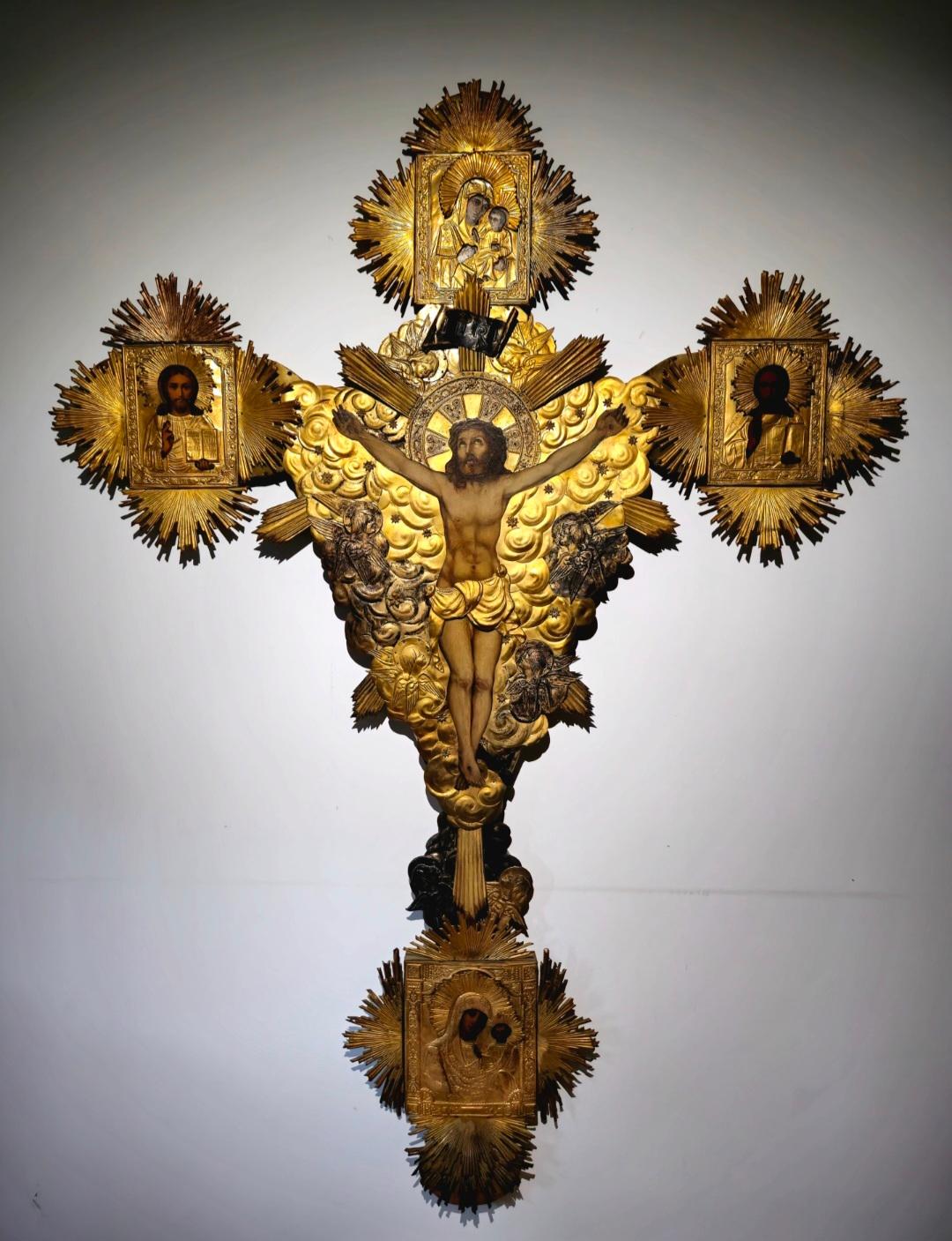 Importante croce ortodossa in argento dorato del XVIII secolo - Dimensioni 200x13 in vendita 7