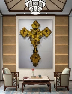 Importante Cruz Ortodoxa de Plata Dorada del Siglo XVIII - Dimensiones 200x13