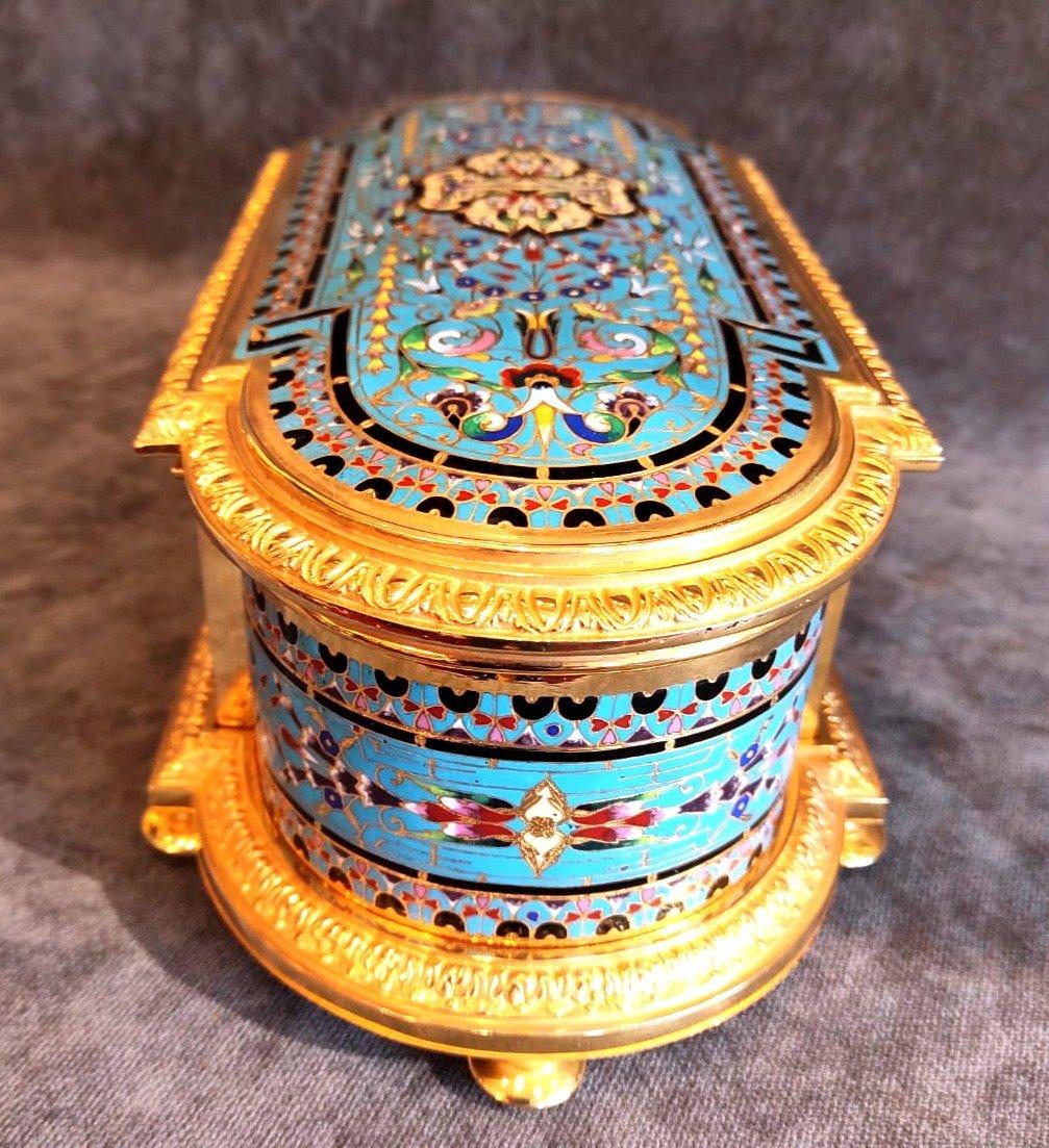 Napoleon III Important Gilt Bronze and Cloisonné Enamel Box, 19th Century
