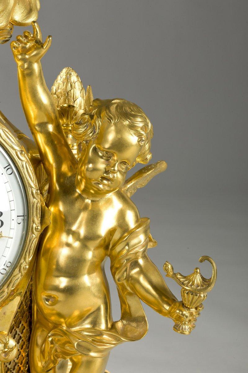 European Important Gilt Bronze Clock