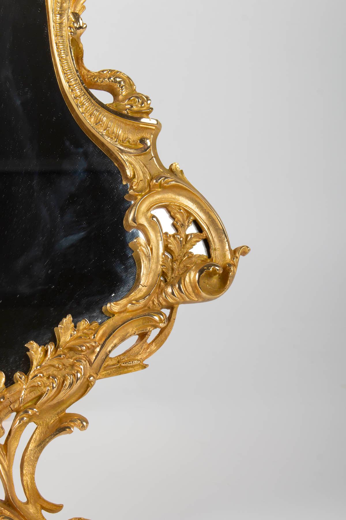 Late 19th Century Important Gilt Bronze Table Mirror, Napoleon III Period, 1870-1880