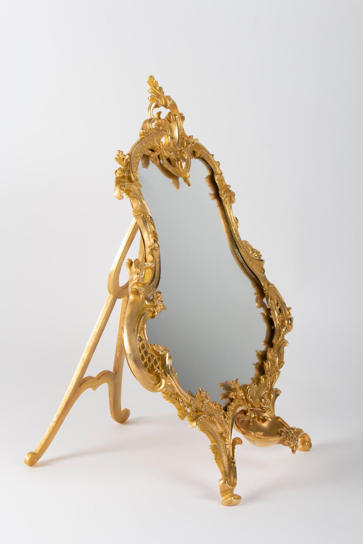 Important Gilt Bronze Table Mirror, Napoleon III Period, 1870-1880 2