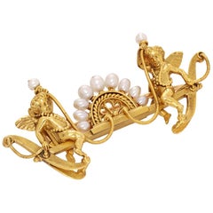 Important Giuliano Gold and Pearl Brooch