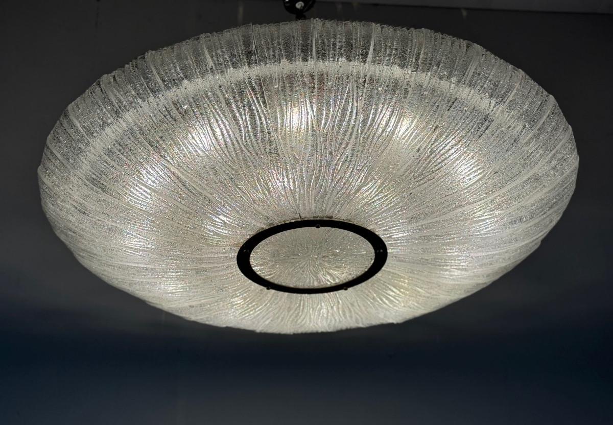Important lustre en verre et laiton, Venini circa 1960, une paire disponible Bon état - En vente à Honnelles, WHT