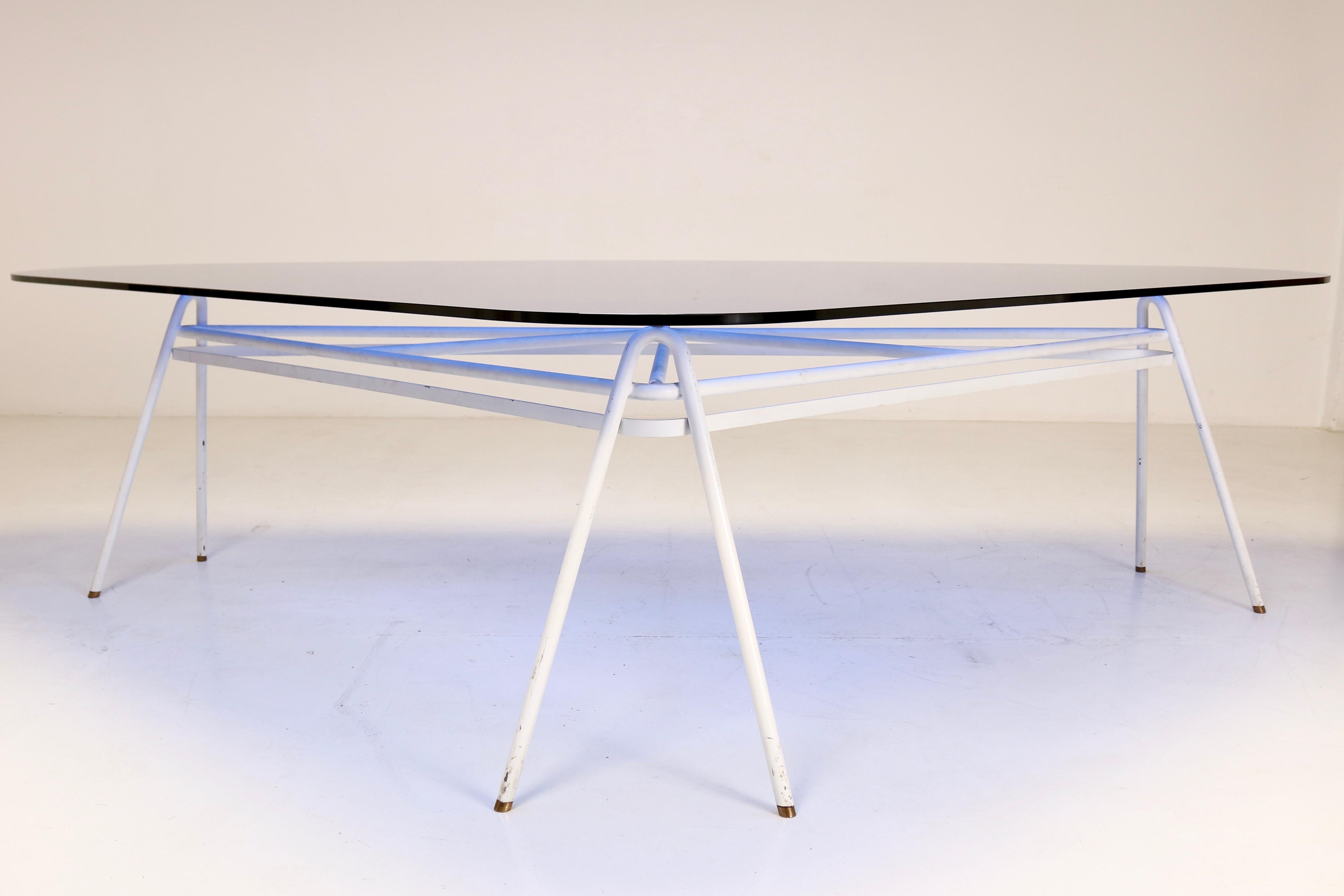 Important Glass Table in Blue by Guido Buratti, 1980s 6