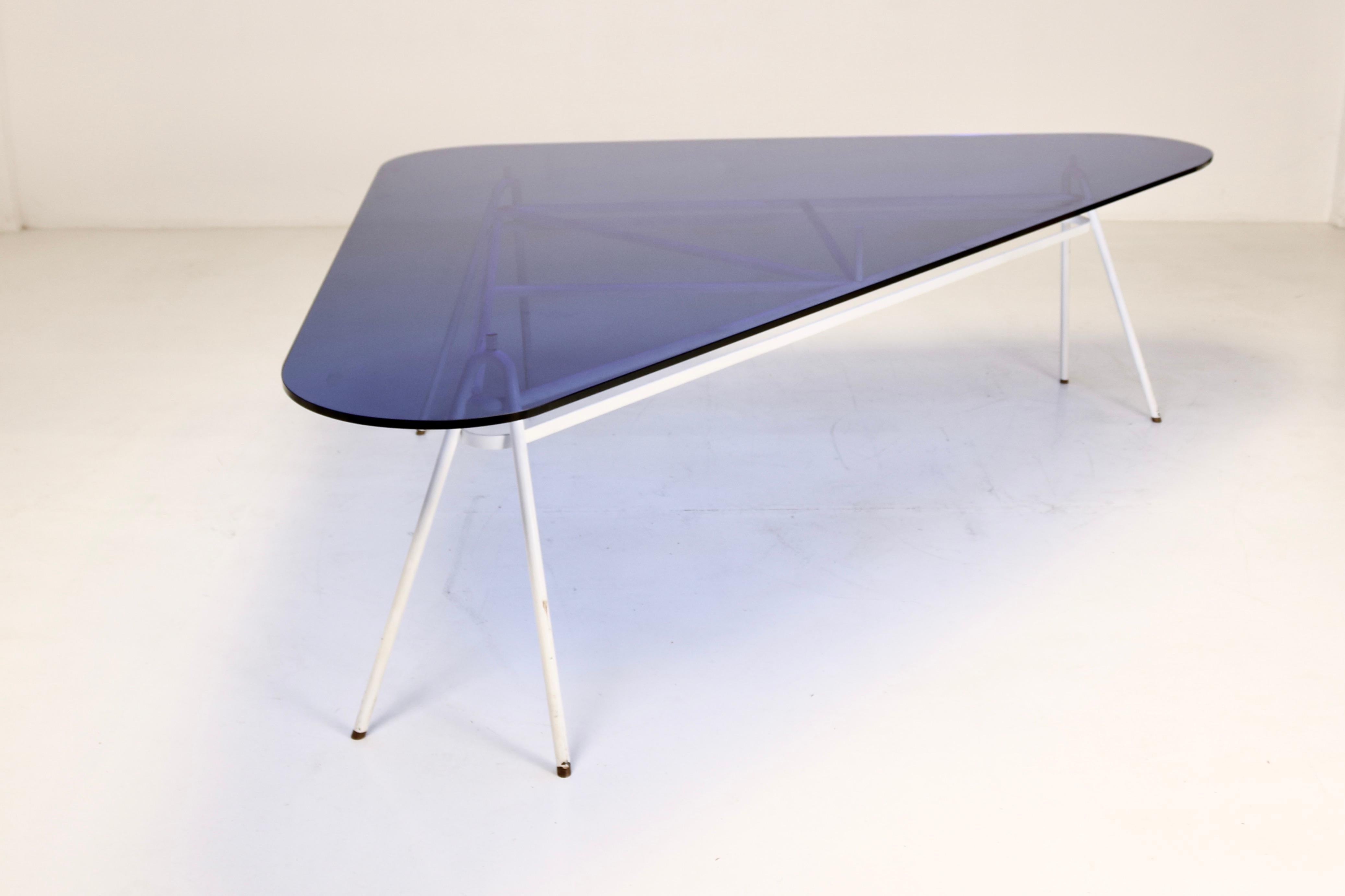 Important Glass Table in Blue by Guido Buratti, 1980s 7