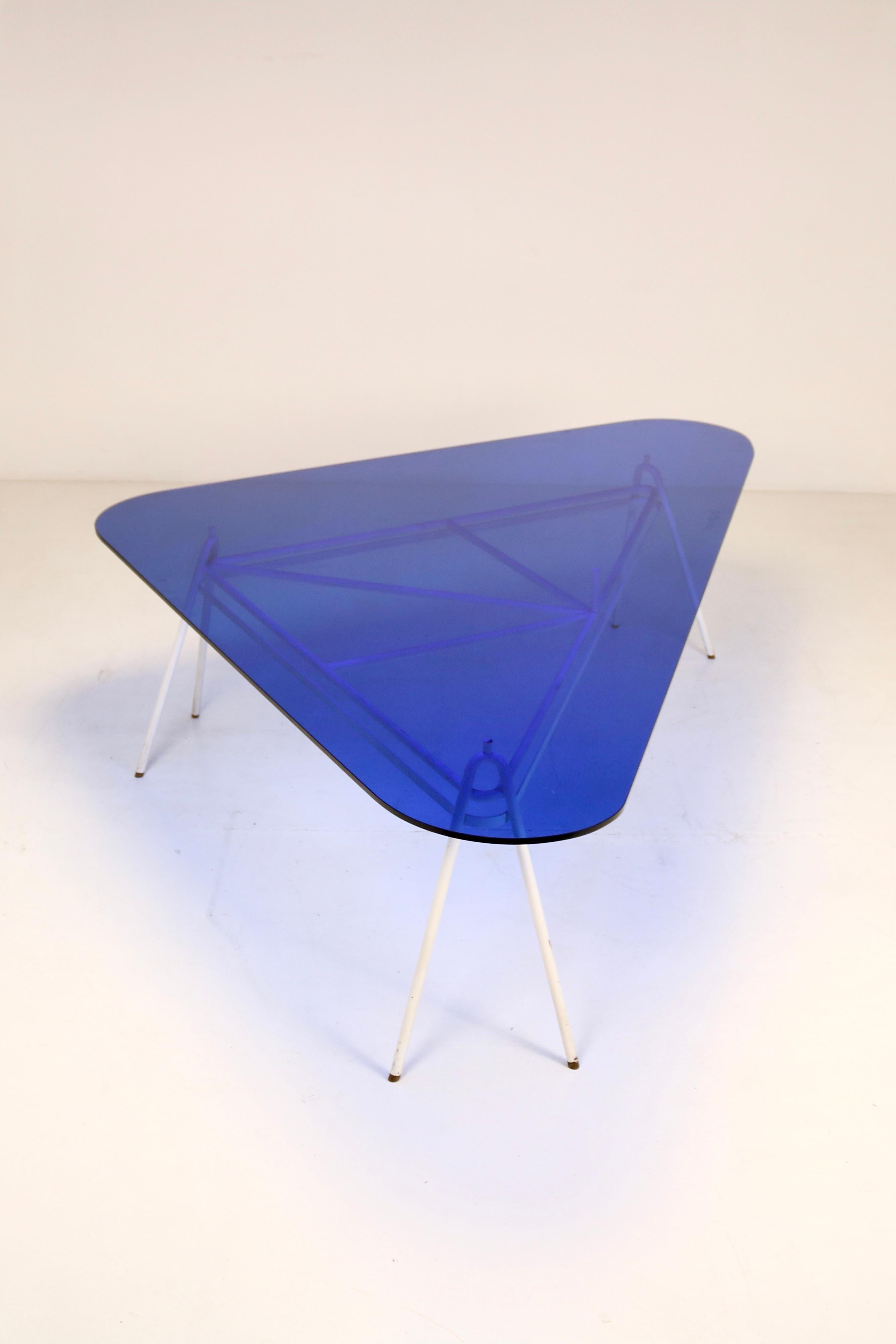 Late 20th Century Important Glass Table in Blue by Guido Buratti, 1980s