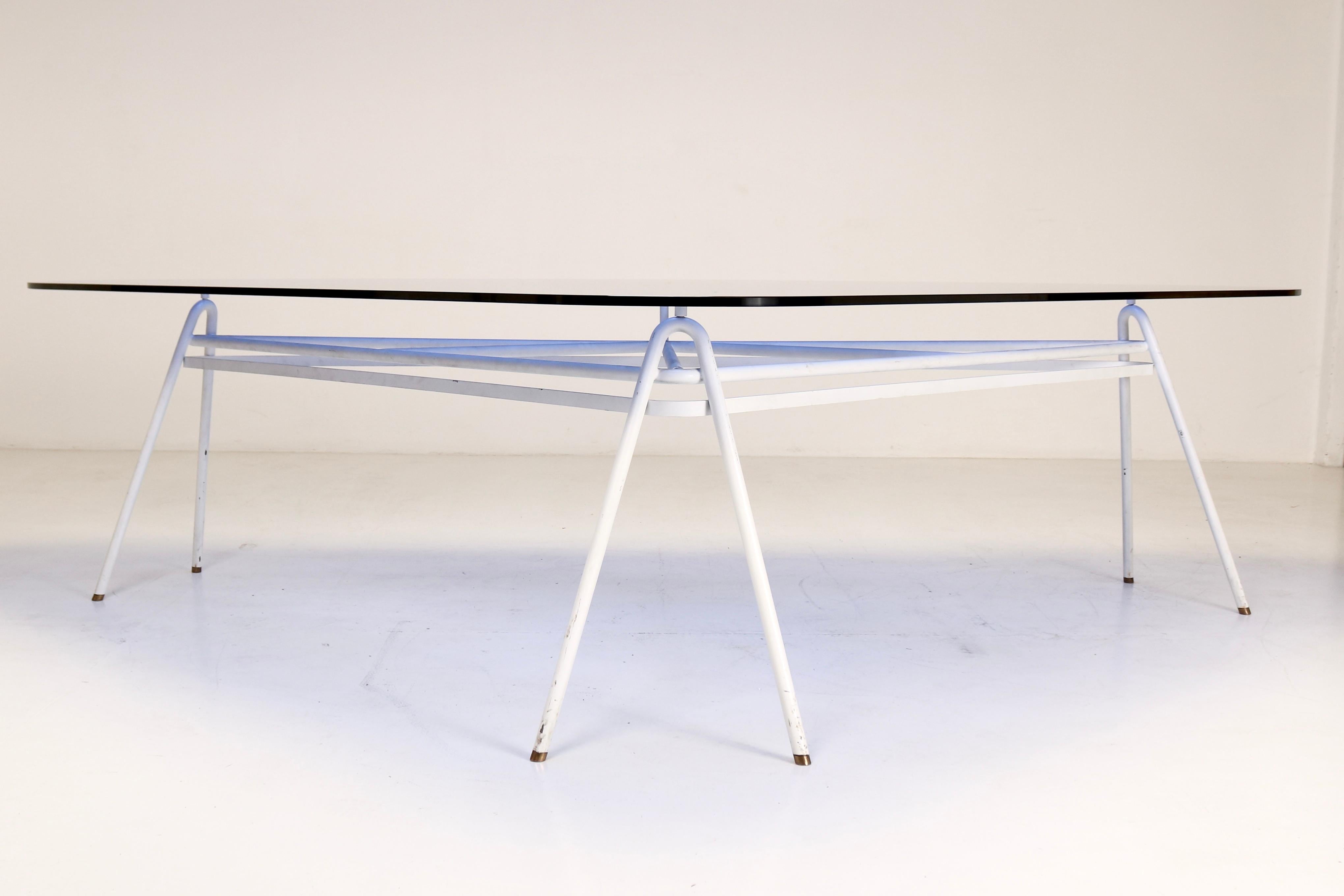 Important Glass Table in Blue by Guido Buratti, 1980s 3