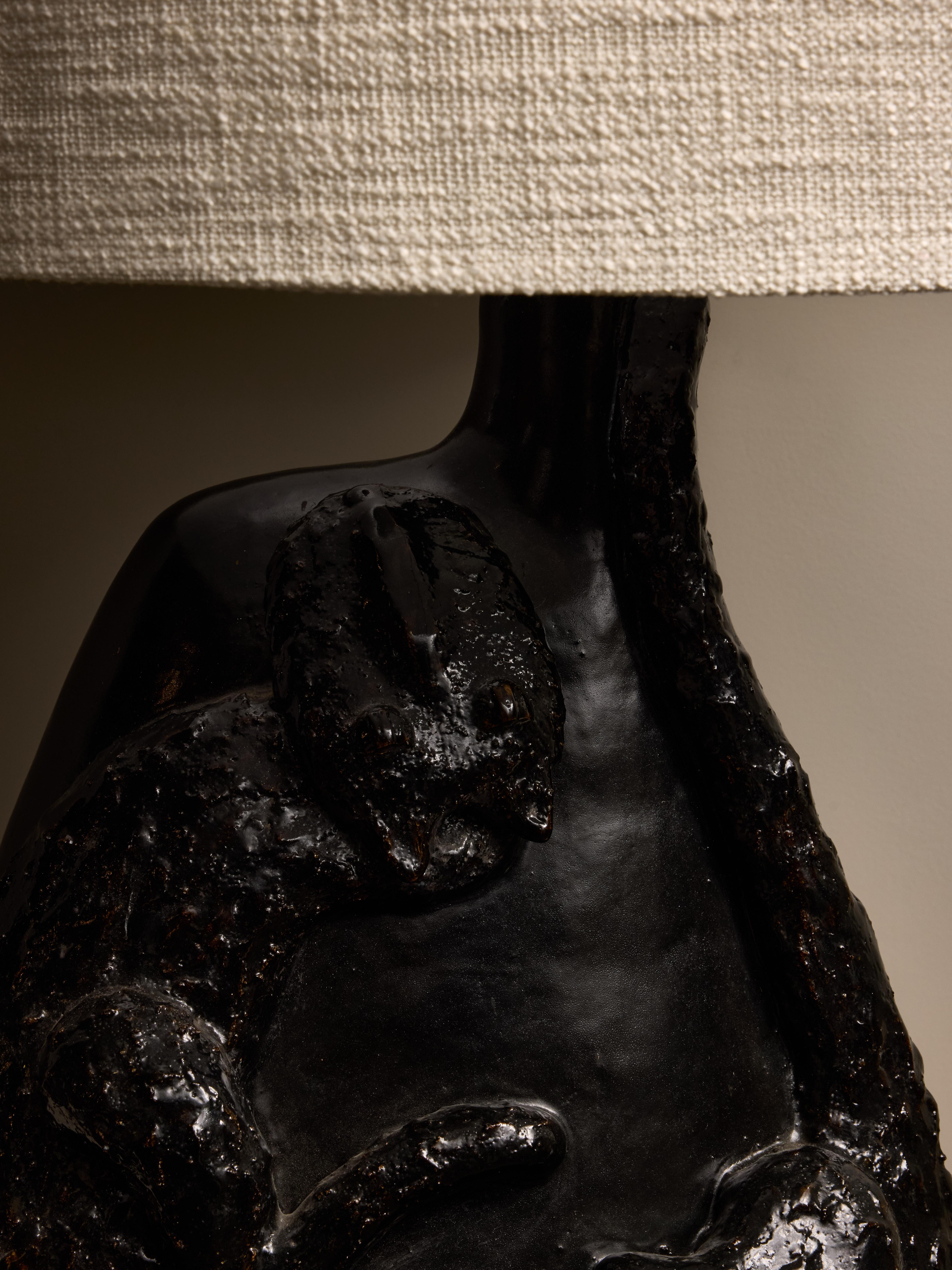 XXIe siècle et contemporain Importante lampe de table en céramique émaillée de Les Dalo en vente
