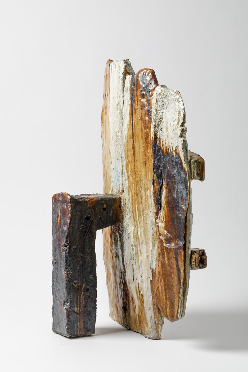 Beaux Arts Important glazed stoneware sculpture by Michel Lanos,  Circa 1990-2000 For Sale