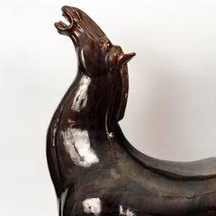 Important Glazed Terracotta Horse from the 20th Century, Asian Art.
