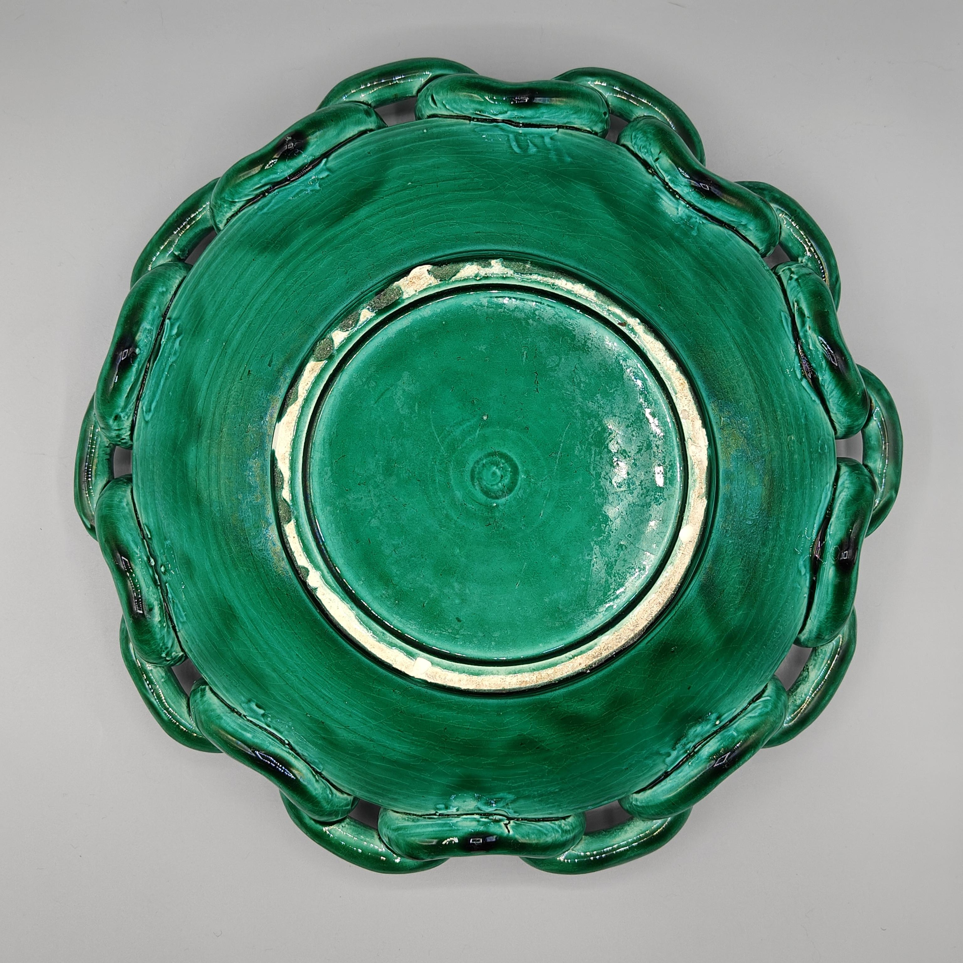 Important green ceramic bowl from Vallauris In Excellent Condition In QUINTIN, FR