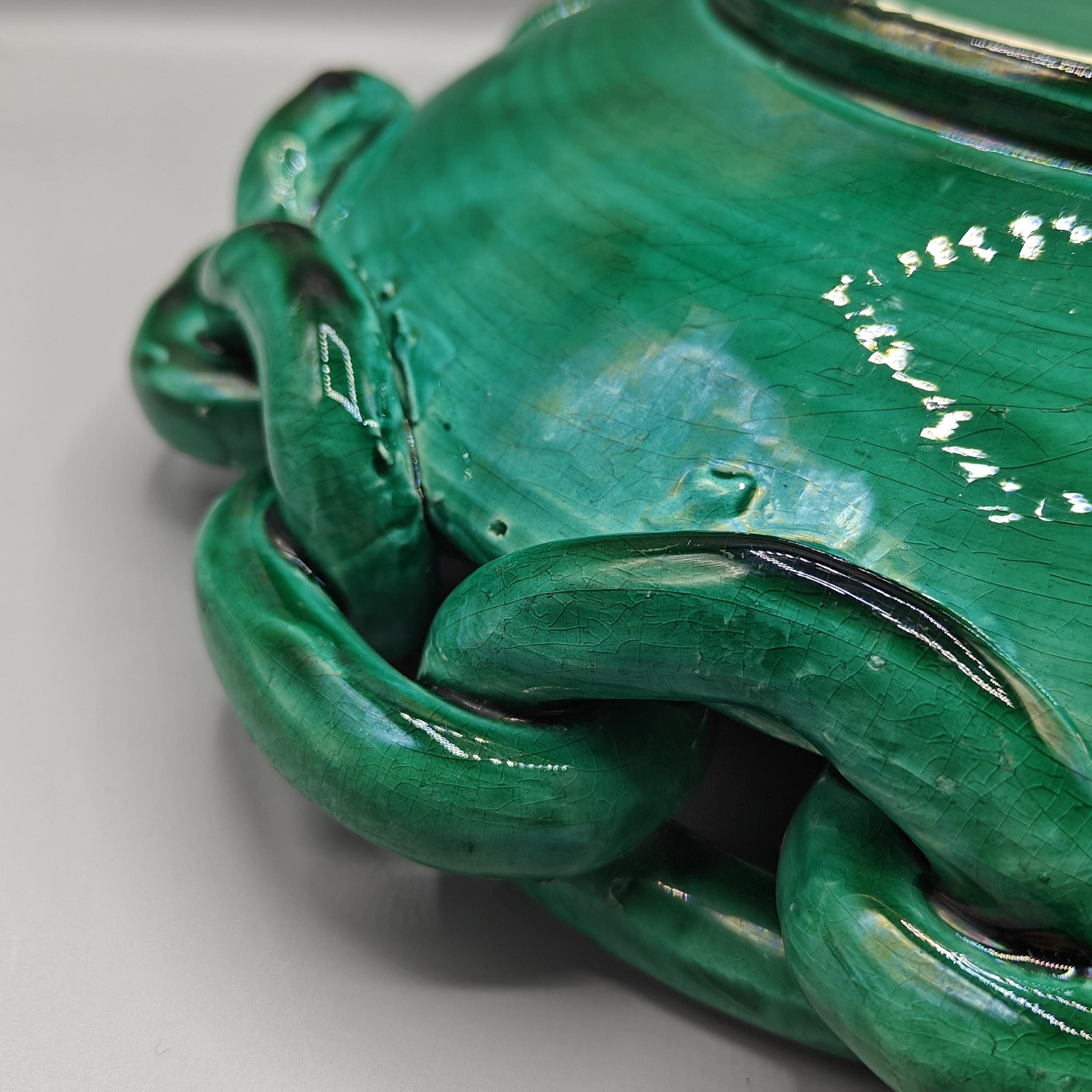 Mid-20th Century Important green ceramic bowl from Vallauris
