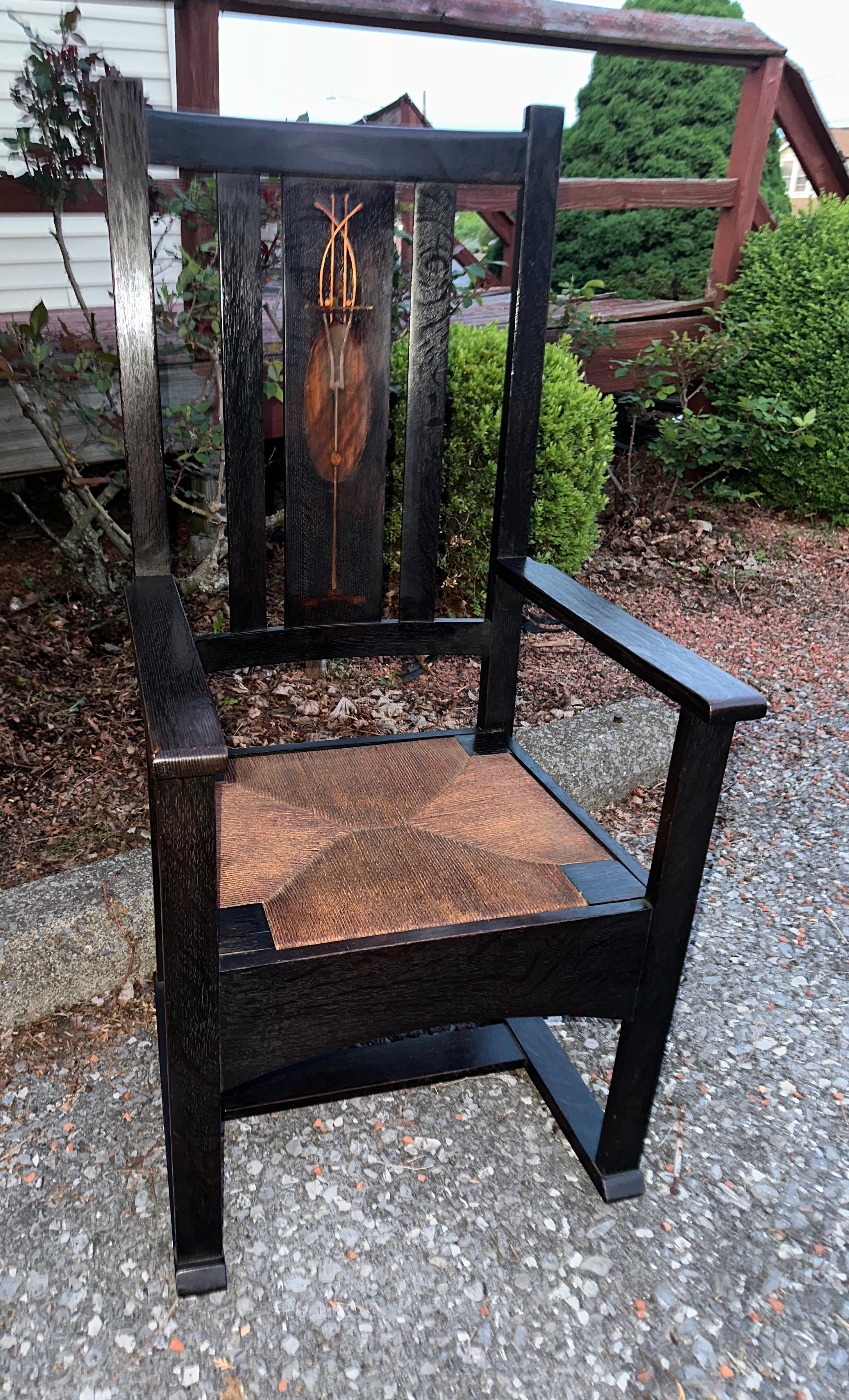 Importante sedia Gustav Stickley c, 1902 - Marcata! - Condizioni eccellenti in vendita 9