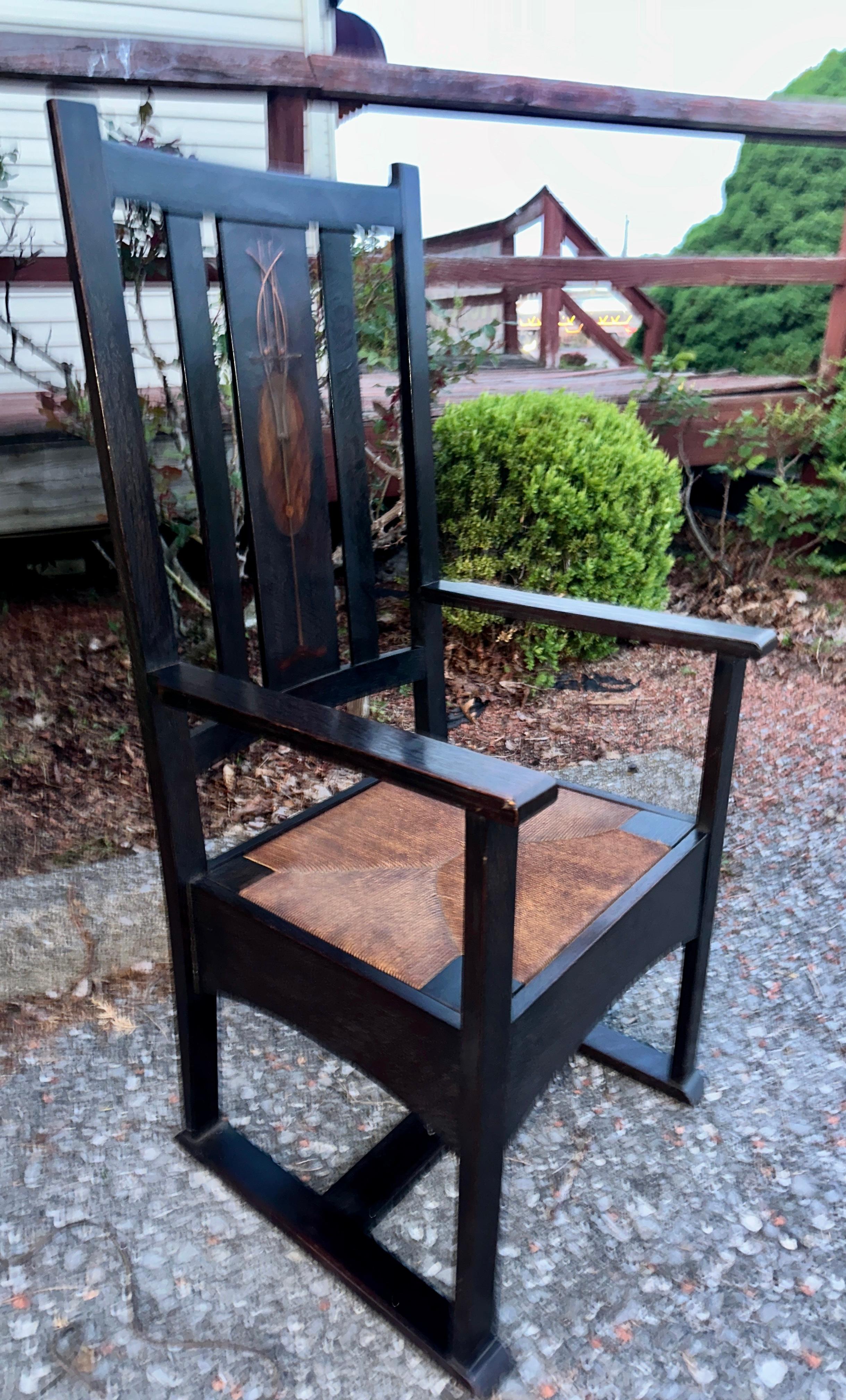 Importante sedia Gustav Stickley c, 1902 - Marcata! - Condizioni eccellenti in vendita 11
