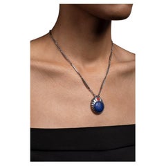 Extremely RareHarry Bertoia Necklace Sterling Silver Lapis Coral ca. 1940