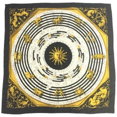 Vintage Important Hermes Astrologie Dies et Hors Silk Scarf by Francoise Faconne