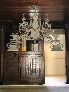 Important Highly Detailed Iron Estate Horse Stable Chandelier